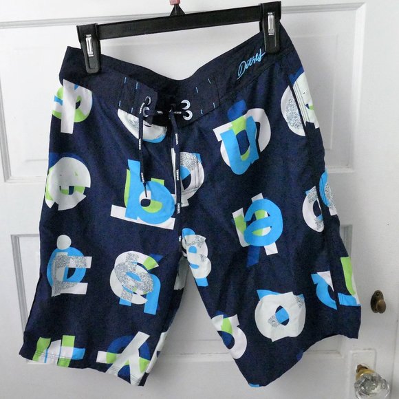 NWT Men's Diesel BMBX Swim Blue Deck Shorts size M - Picture 1 of 9